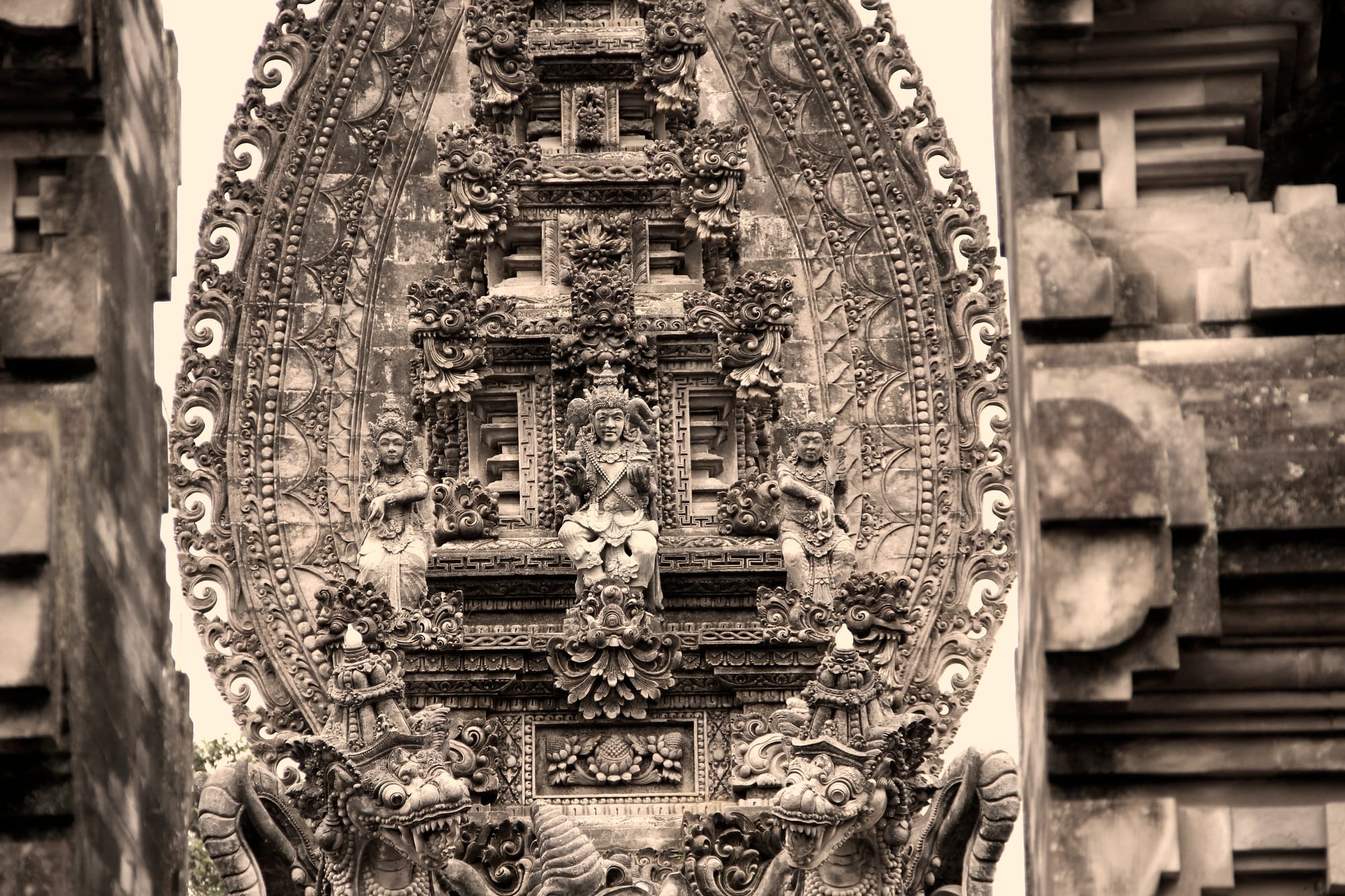 Detail of a beautiful statue in Ubud, Bali. Indonesia